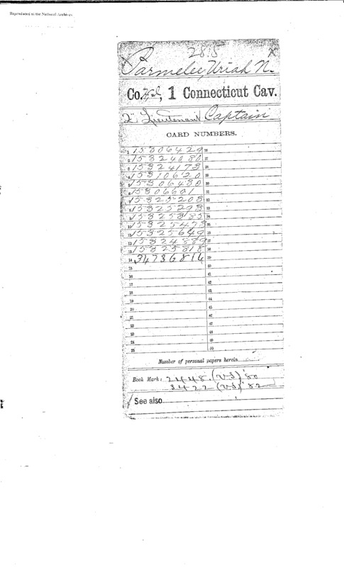 Compiled military service records of Uriah N. Parmelee, First Connecticut Cavalry