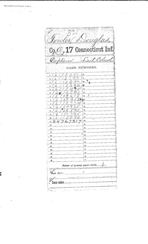 Compiled military service records of Douglass M. Fowler, Seventeenth Connecticut Infantry