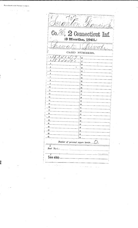 Compiled military service records of Francis S. Scranton, Second Connecticut Infantry