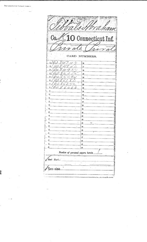 Complied military service records of Abraham Tibbals