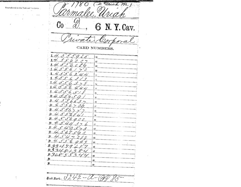 Compiled military service records of Uriah N. Parmelee, Sixth New York Cavalry