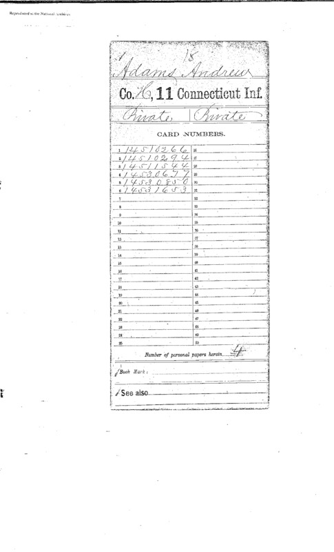 Compiled military service records of Andrew Adams