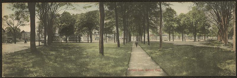 Panoramic view of the Guilford Green Postcard