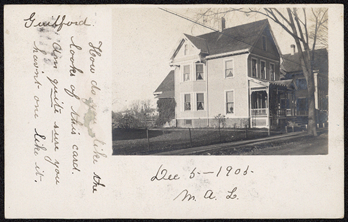 Postcard, House on Broad Street, 1906
