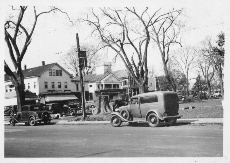 Ruins of the Guiford Green after the Hurricane of 1938
