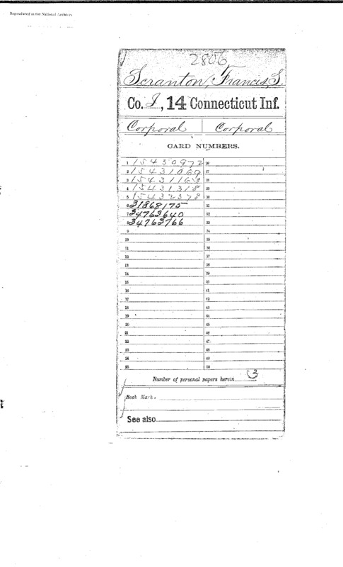 Compiled military service records of Francis S. Scranton, Fourteenth Connecticut Infantry