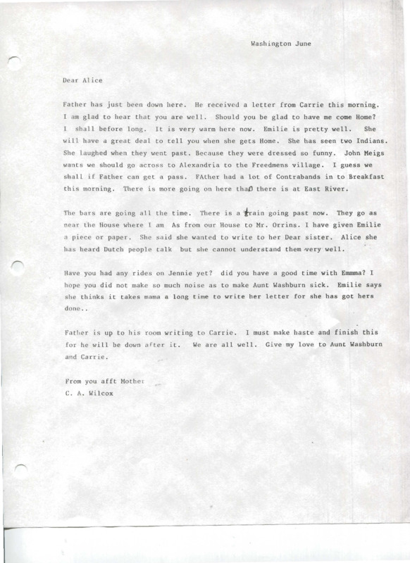 Civil War letters of Alfred N. Wilcox