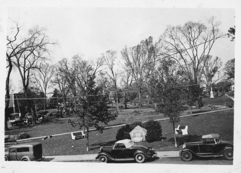 Guilford Green after the post-hurricane clean-up began