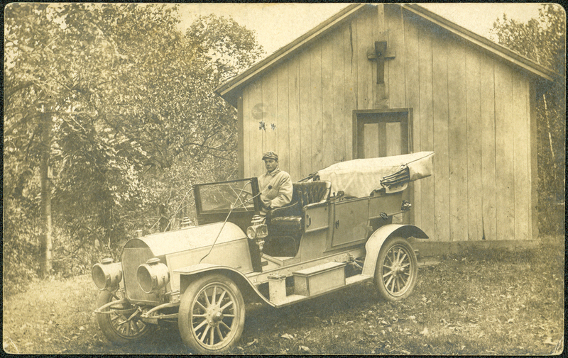 Frederick Aston in a Kenwill Car, Bluff Head School