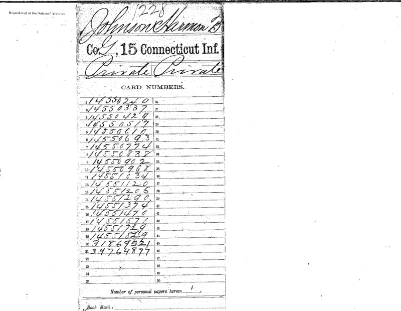 Compiled military service records of Harmon Benjamin Johnson