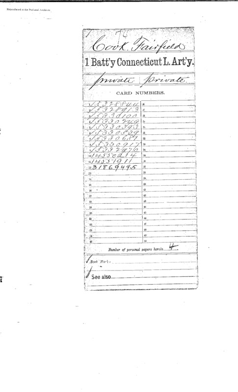 Compiled military service records of Fairfield Cook