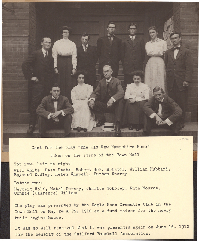 Cast of "The Old New Hampshire Home" production, 1910