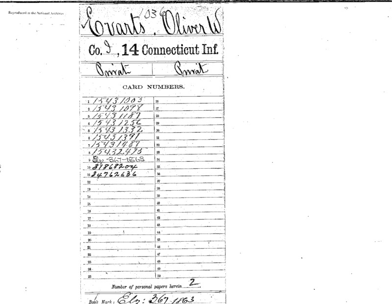 Compiled military service records of Oliver Evarts