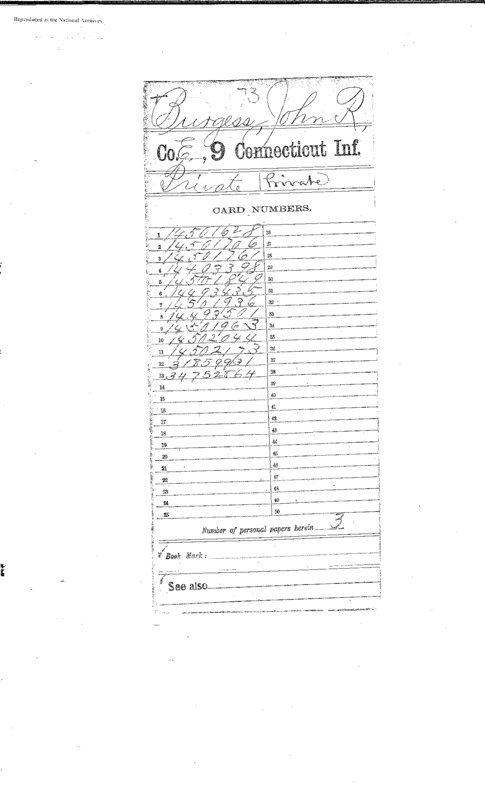 Compiled military service records of John Burgis, Ninth Connecticut Infantry