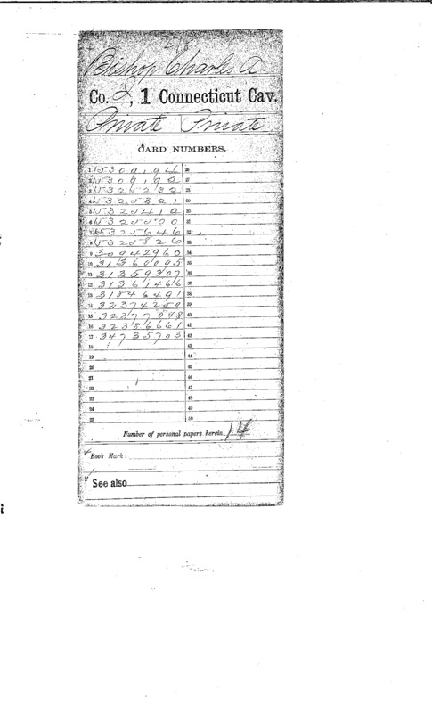 Compiled military service records of Charles A. Bishop, First CT Cavalry