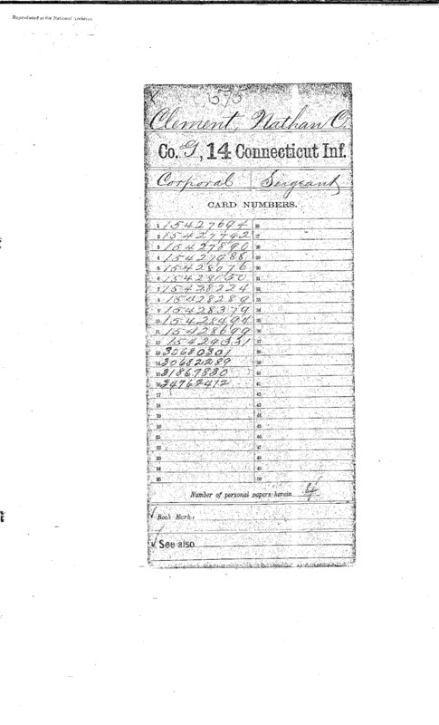 Compiled military service records of Nathan Clement