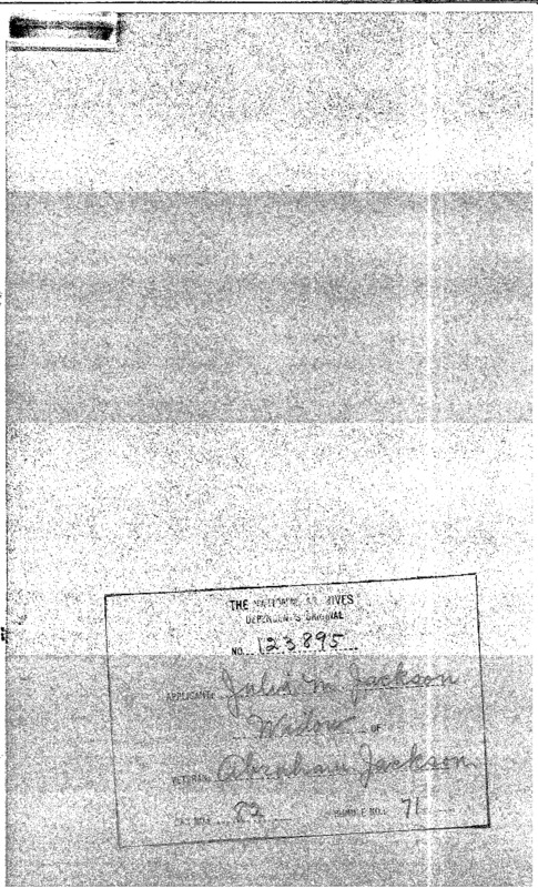 Widow's pension for Julia M. Jackson