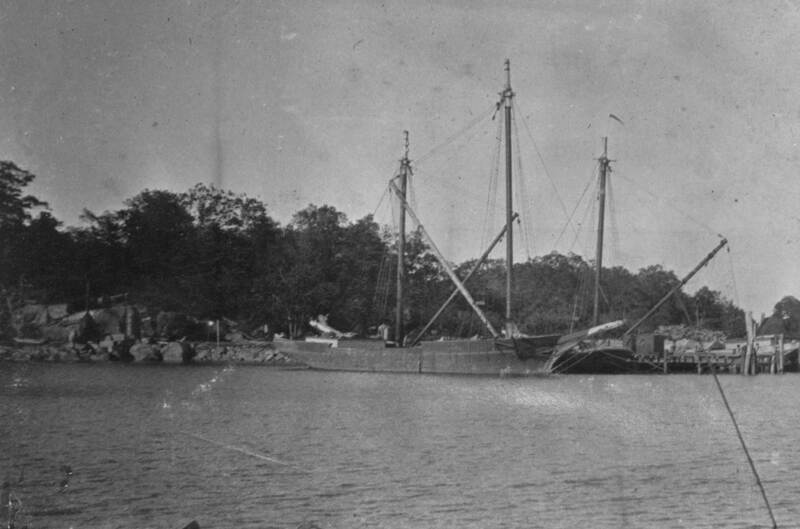 The American Eagle, a schooner used to transport granite from the Beattie Quarry Co.
