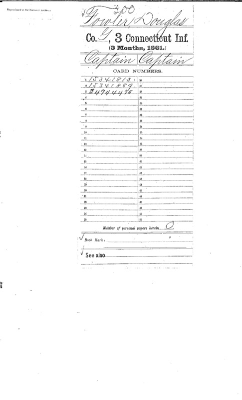 Compiled military service records of Douglass M. Fowler, Third Connecticut Infantry