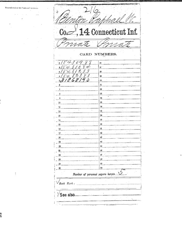 Compiled military service records of Raphael Ward Benton