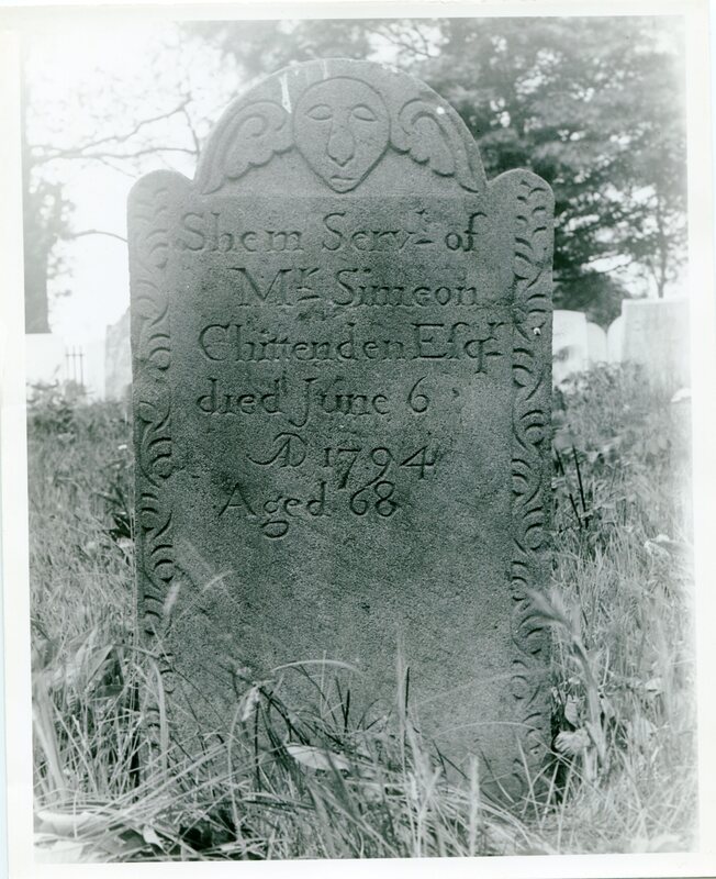 Tombstone of Shem, servant of Simeon Chittenden, 1794