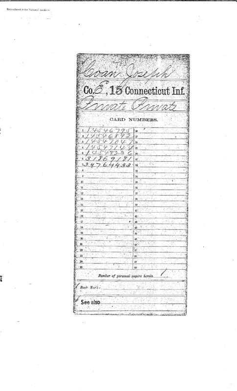 Compiled military service records of Joseph Coan