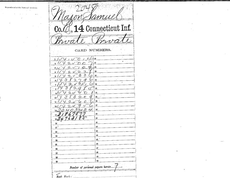 Compiled military service record of Samuel Mason