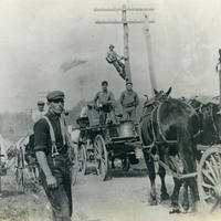 Installing telephone wires in Guilford, 1911..jpg